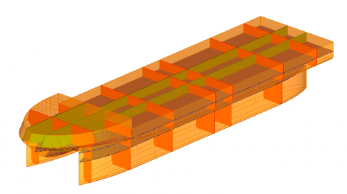 Tàu khách 2 thân 3D do videnco thiết kế